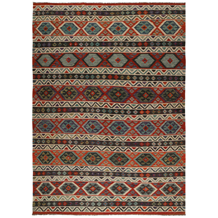 Handmade Turkish Design Wool Kilim 8' 2" x 11' 7" ft / 250 x 354 cm - No. P35068