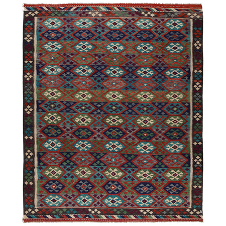 Handmade Vegetable Kilim 8' 1" x 9' 10" ft / 246 x 300 cm - No. P35070