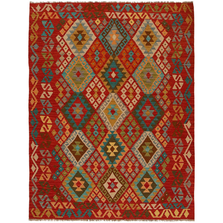 Hand Woven Wool Kelim 5' 1" x 6' 9" ft / 155 x 205 cm - No. P35077