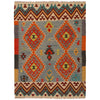 Handmade Turkish Design Wool Kilim 4' 3" x 5' 7" ft / 129 x 170 cm - No. P35079