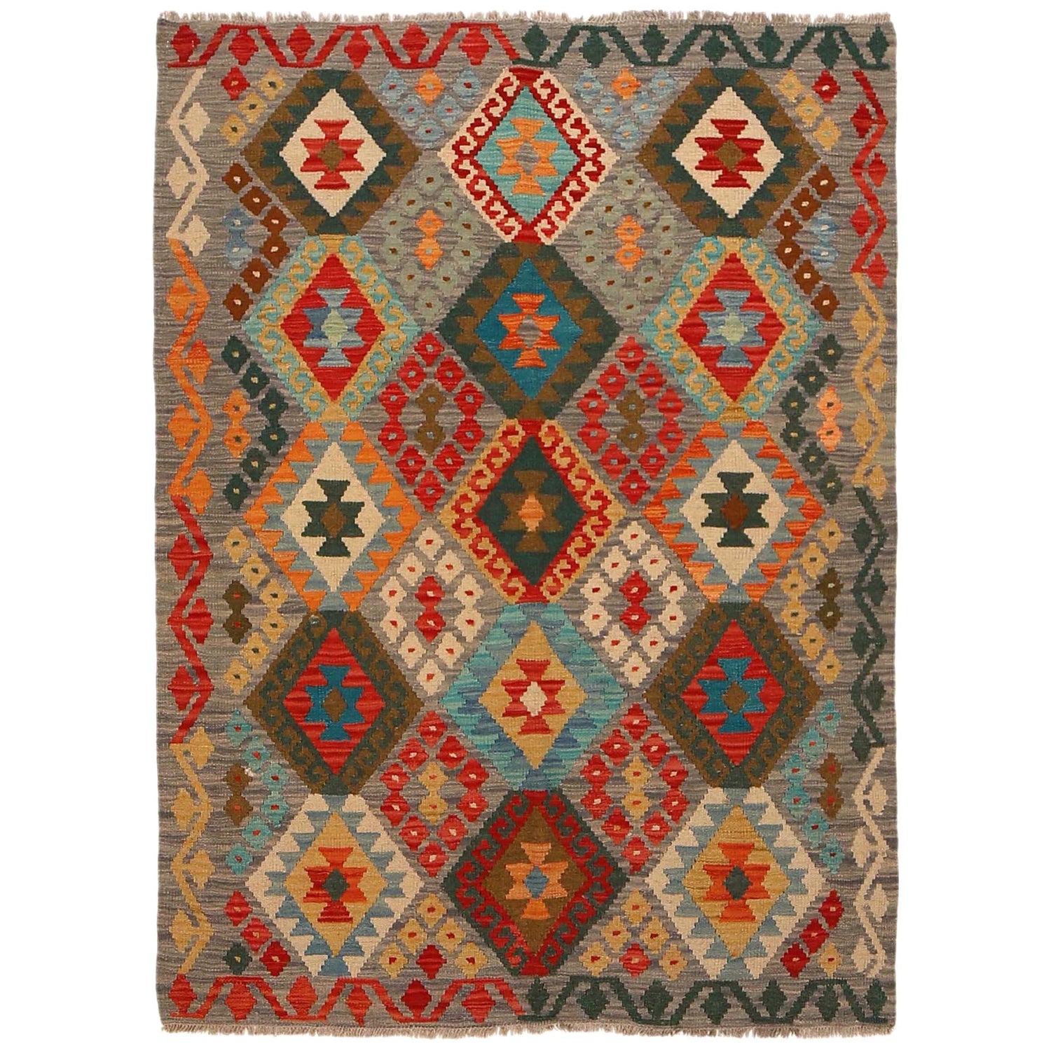 Small Size Chobi Kilim 4' 1" x 5' 7" ft / 125 x 169 cm - No. P35081