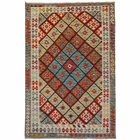 Hand Knotted Flatweave Kilim 5' 6" x 8' 1" ft / 168 x 247 cm - No. P35225
