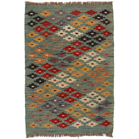 Handmade Vegetable Kilim 2' 1" x 3' 2" ft / 63 x 96 cm - No. P35303