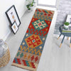 Hand Knotted Afghan Style Kilim Runner 2' 3" x 6' 9" ft / 68 x 205 cm - No. P35309