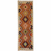 Hand Woven Wool Kelim Runner 2' 1" x 6' 9" ft / 64 x 205 cm - No. P35311