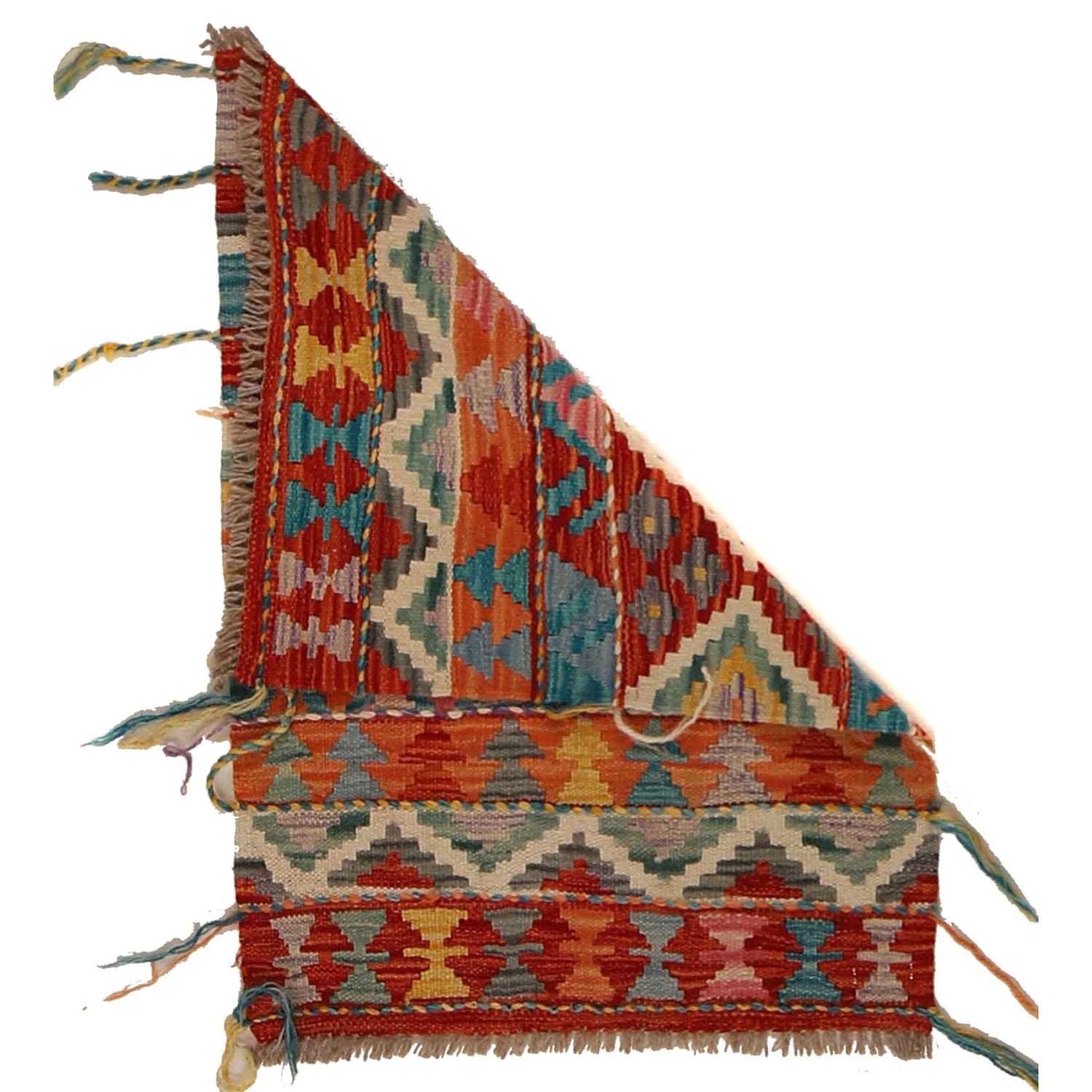 Handmade Turkish Design Wool Kilim 1' 10" x 2' 8" ft / 57 x 82 cm - No. P35358