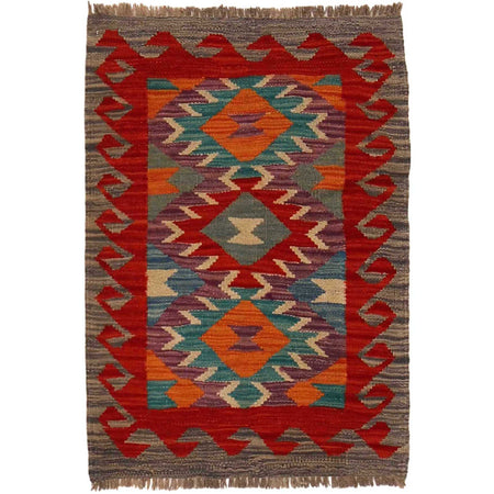 Hand Knotted Flatweave Kilim 2' 1" x 2' 11" ft / 63 x 88 cm - No. P35363