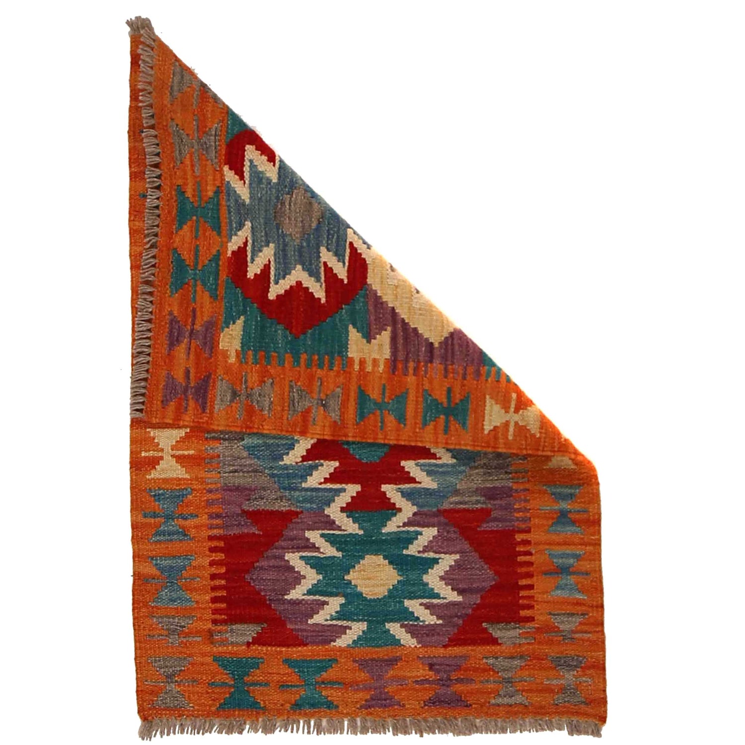 Hand Made Afghan Kilim 2' 1" x 3' 2" ft / 63 x 97 cm - No. P35369