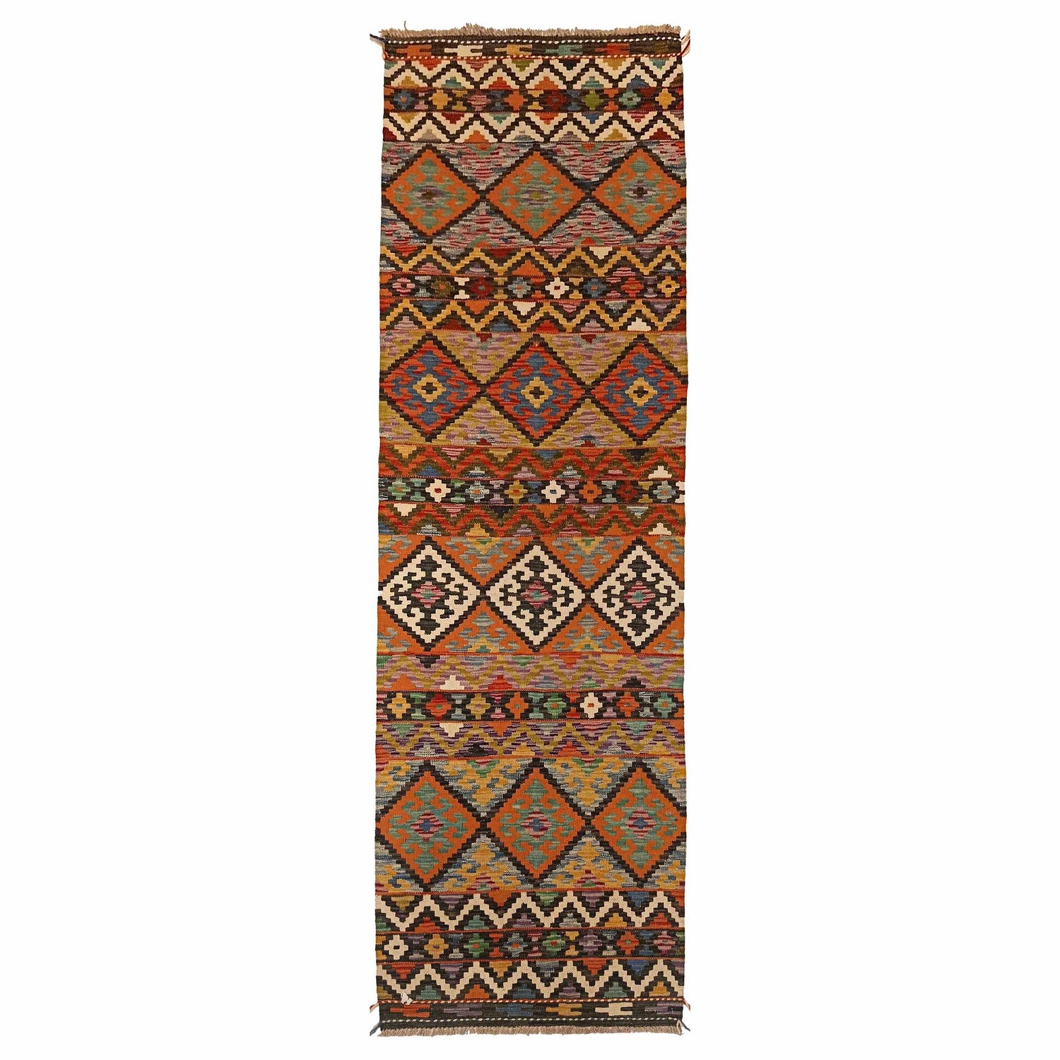 Hand Made Afghan Kilim Runner 2' 5" x 8' 3" ft / 74 x 252 cm - No. P35377