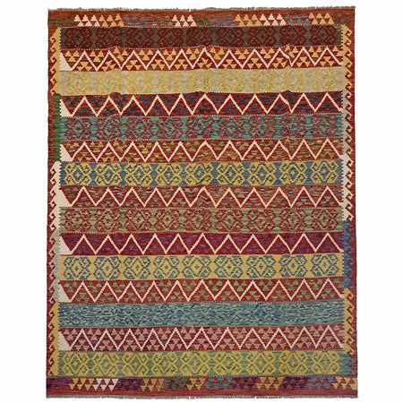 Hand Knotted Afghan Style Kilim 8' 3" x 9' 9" ft / 252 x 297 cm - No. P35382