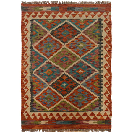 Handmade Vegetable Kilim 3' 2" x 4' 11" ft / 96 x 151 cm - No. P35494