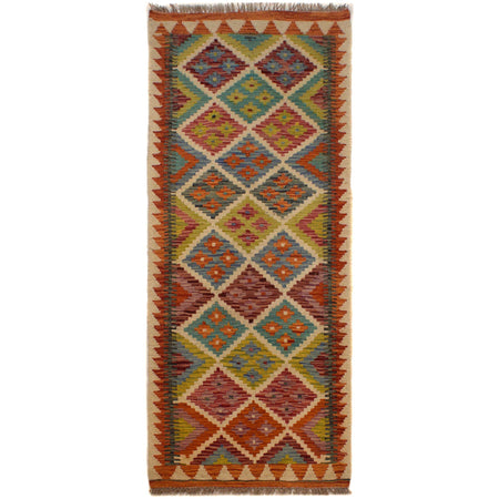 Handmade Vegetable Kilim Runner 2' 6"x 6' 7" ft / 75 x 200 cm - No. P35501
