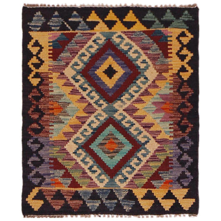 Handmade Vegetable Kilim 2' 1" x 2' 9" ft / 64 x 84 cm - No. P35609