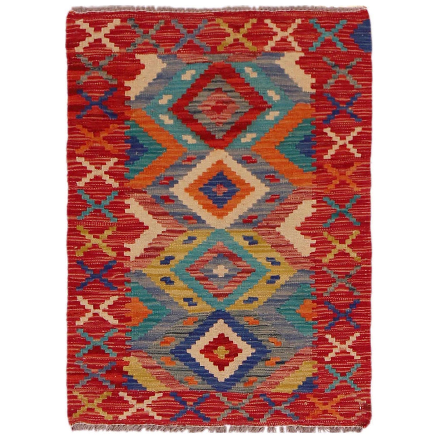 Handmade Vegetable Kelim 2' 0" x 3' 0" ft / 62 x 91 cm - No. P35610