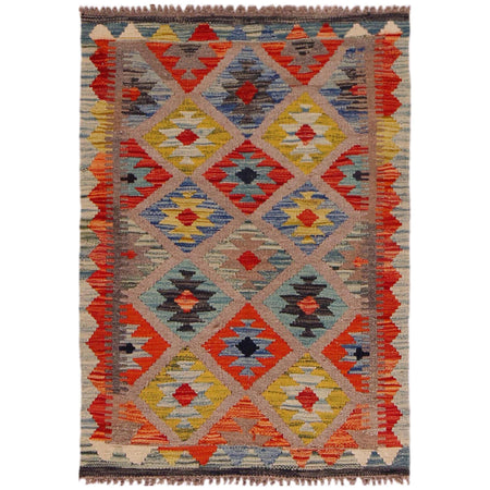 Hand Knotted Afghan Style Kilim 2' 5" x 3' 5" ft / 74 x 105 cm - No. P35611