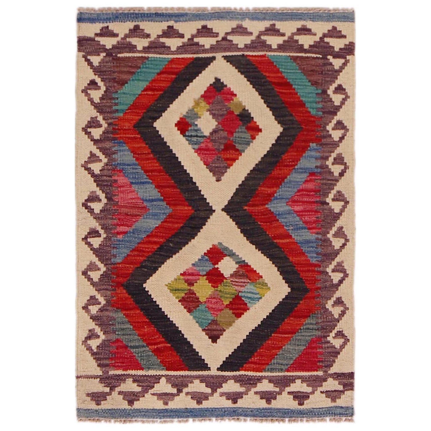 Small Size Chobi Kilim 1' 11" x 2' 11" ft / 59 x 88 cm - No. P35614