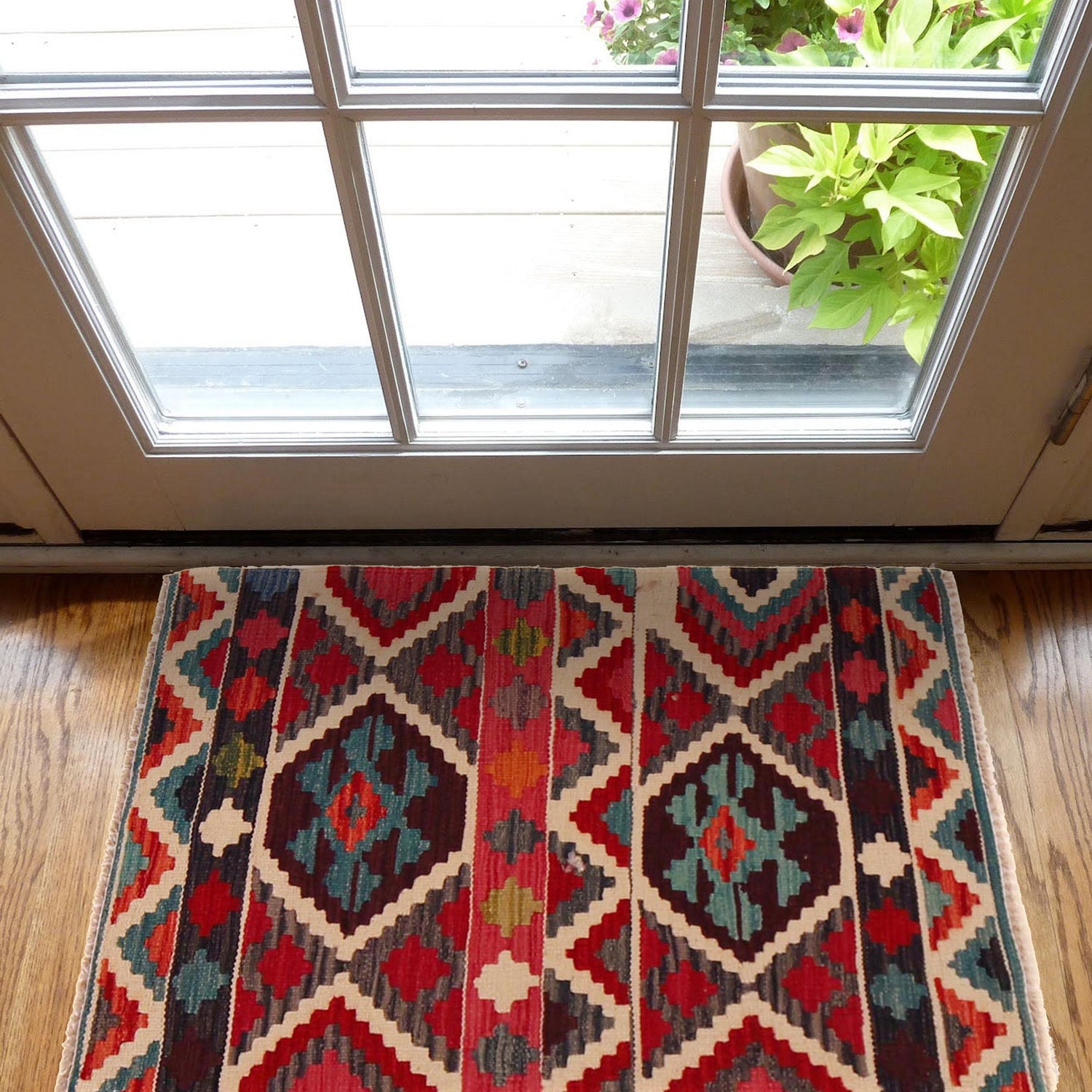 Hand Knotted Flatweave Kilim 2' 2" x 3' 1" ft / 67 x 95 cm - No. P35615