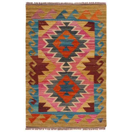 Handmade Vegetable Kilim 1' 11" x 3' 0" ft / 59 x 91 cm - No. P35622