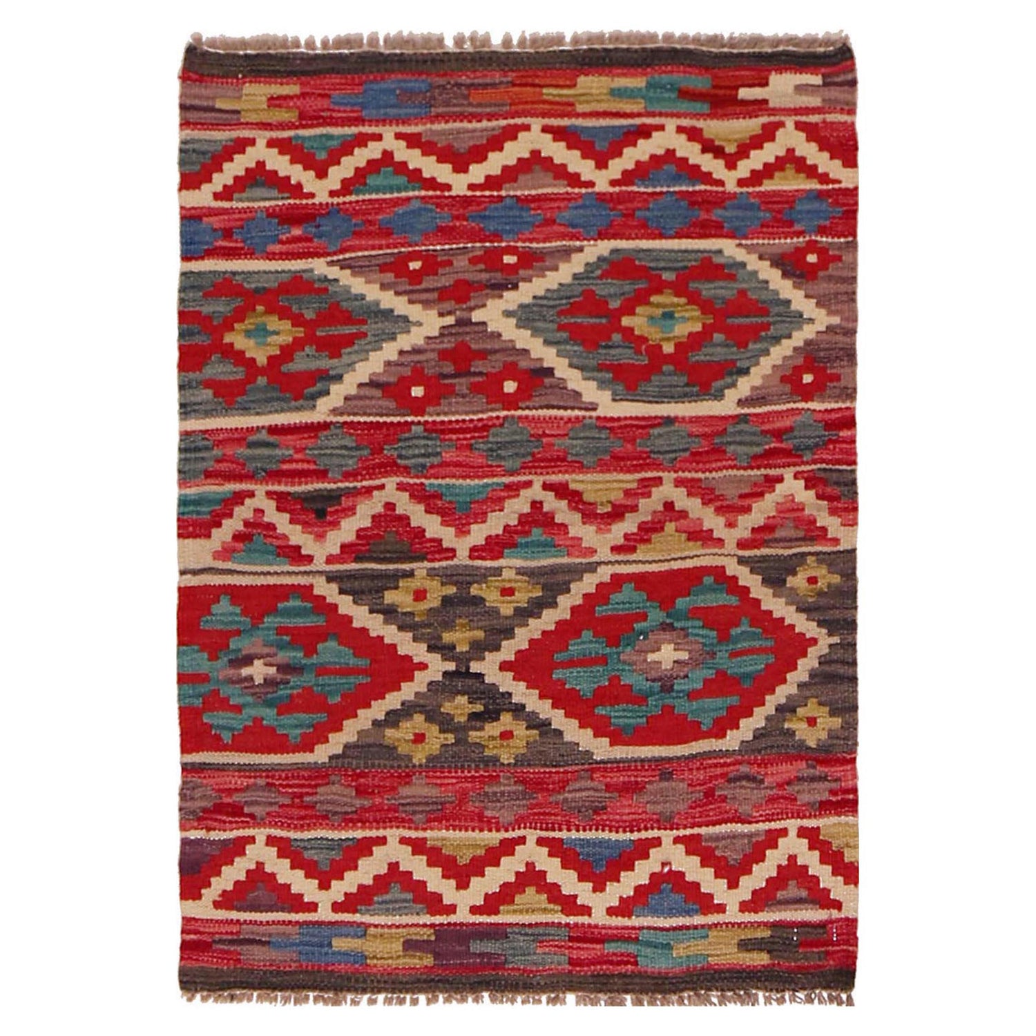 Handmade Vegetable Kelim 2' 2" x 2' 10" ft / 65 x 87 cm - No. P35625