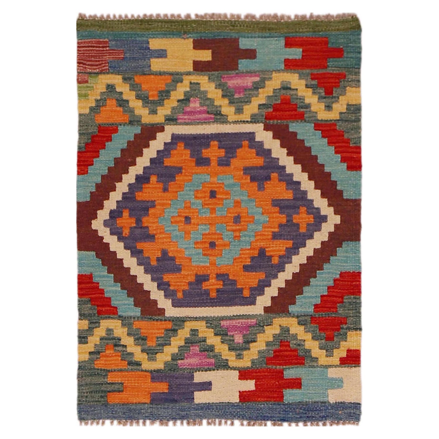 Small Size Chobi Kilim 2' 1" x 3' 0" ft / 64 x 91 cm - No. P35629