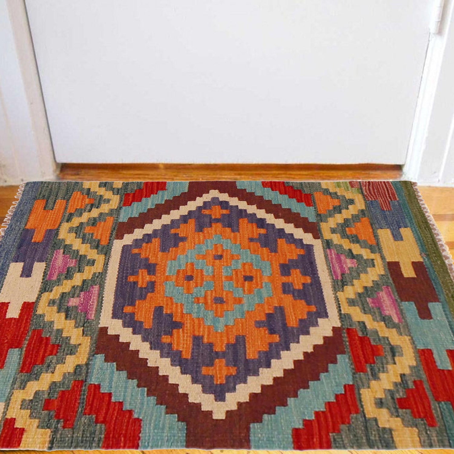 Small Size Chobi Kilim 2' 1" x 3' 0" ft / 64 x 91 cm - No. P35629