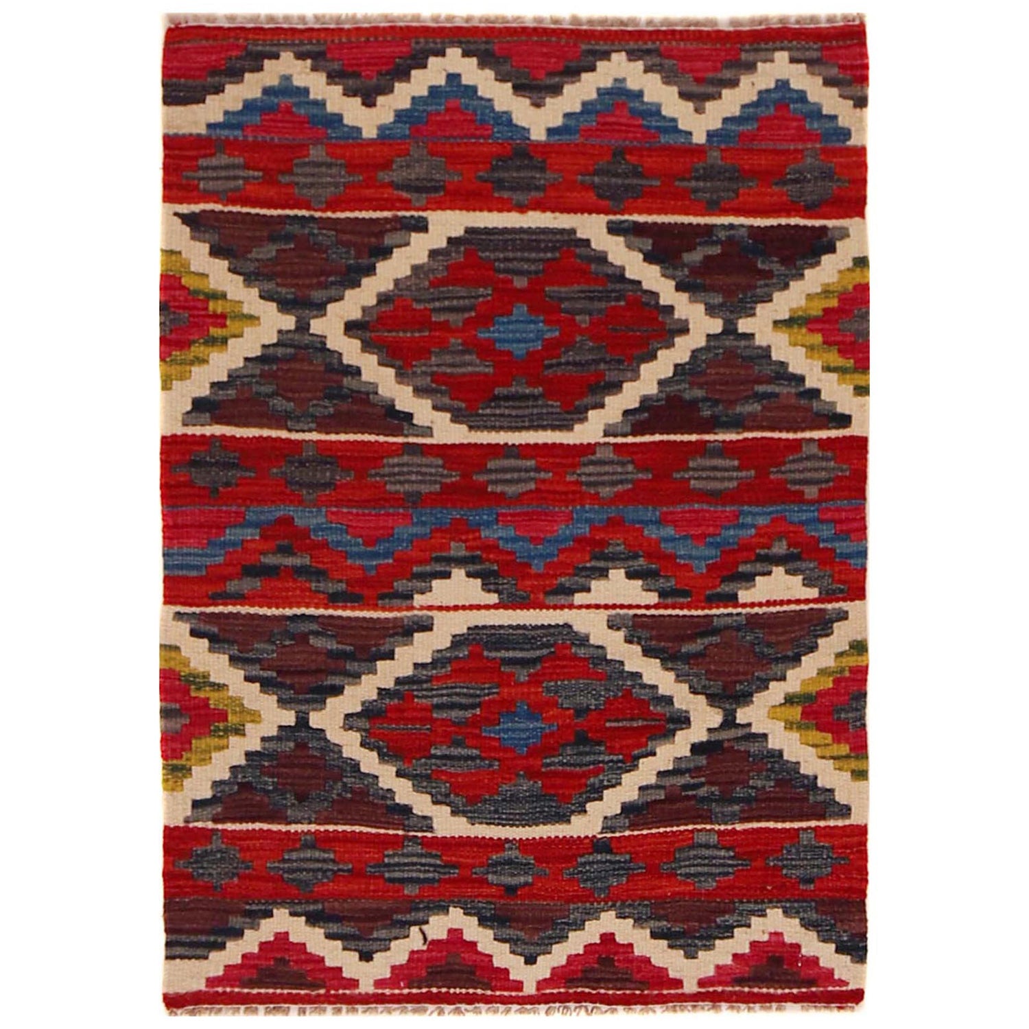 Handmade Vegetable Kilim 2' 1" x 2' 11" ft / 63 x 88 cm - No. P35637