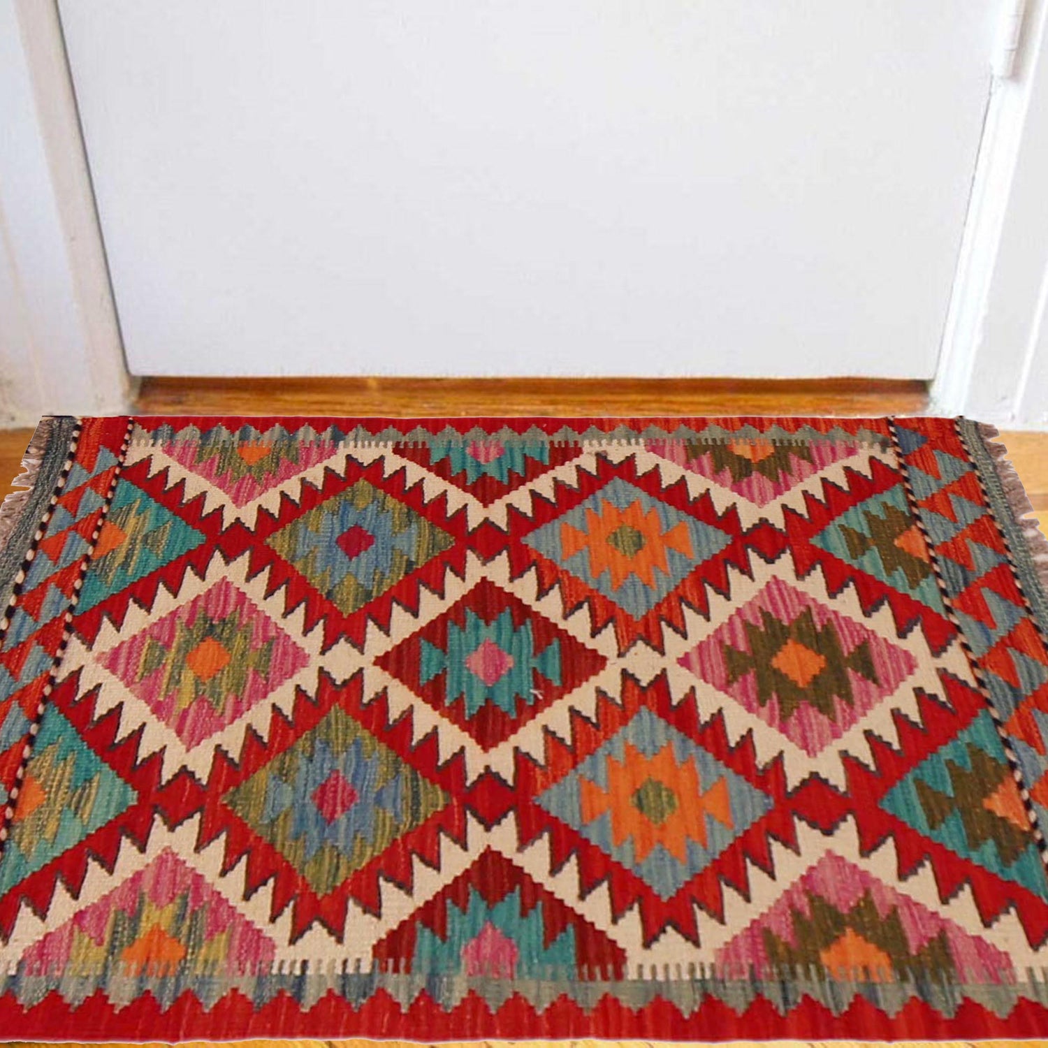 Handmade Vegetable Kelim 2' 0" x 3' 2" ft / 62 x 96 cm - No. P35666