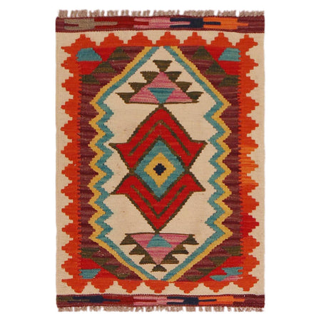 Hand Knotted Flatweave Kilim 2' 0" x 2' 10" ft / 62 x 87 cm - No. P35671