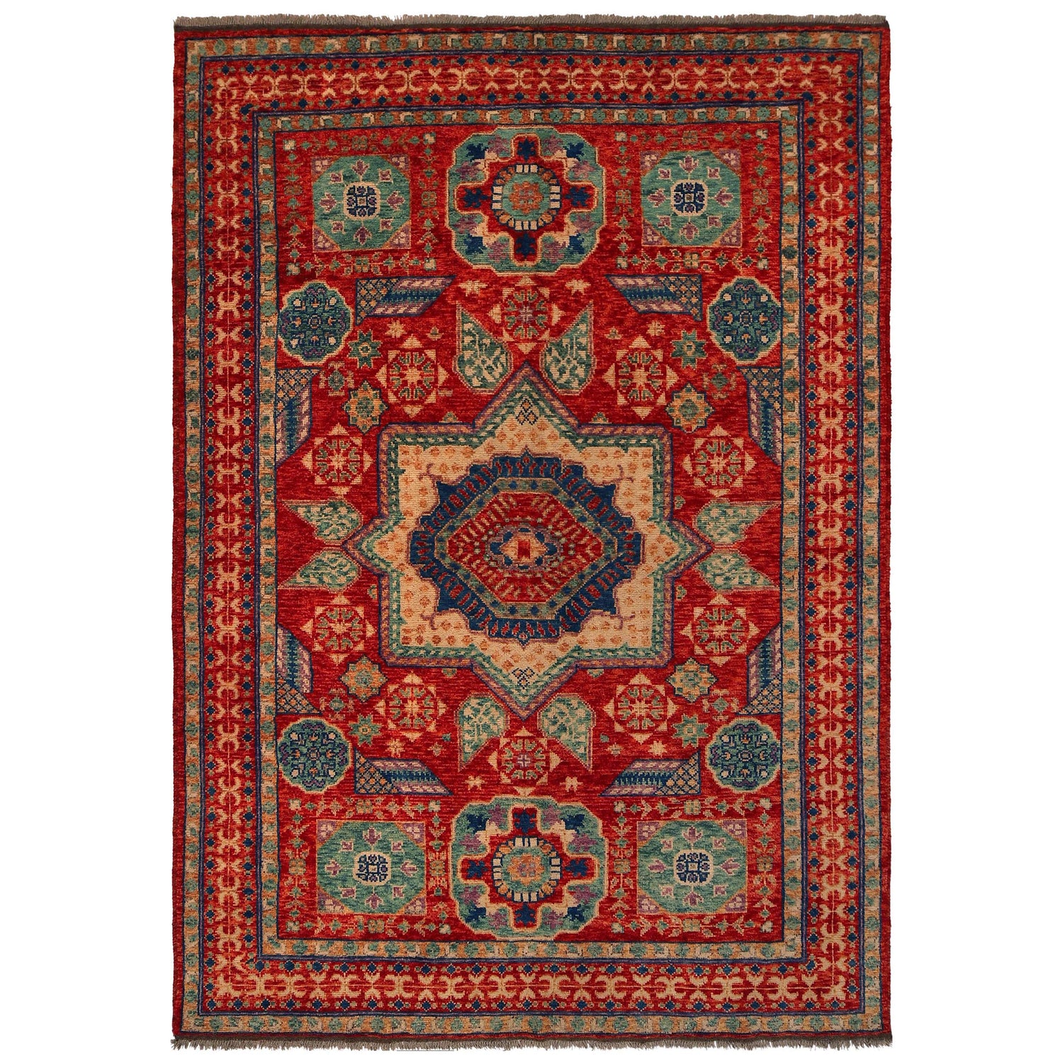 Shirazi Hand Knotted Carpet 6' 7" x 9' 7" ft / 201 x 293 cm - No. P35677