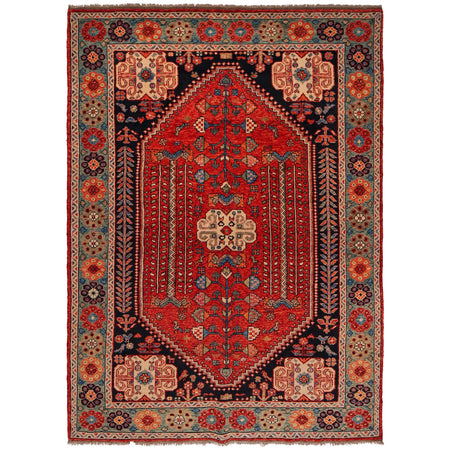 Shirazi Hand Knotted Carpet 6' 5" x 9' 6" ft / 195 x 289 cm - No. P35678