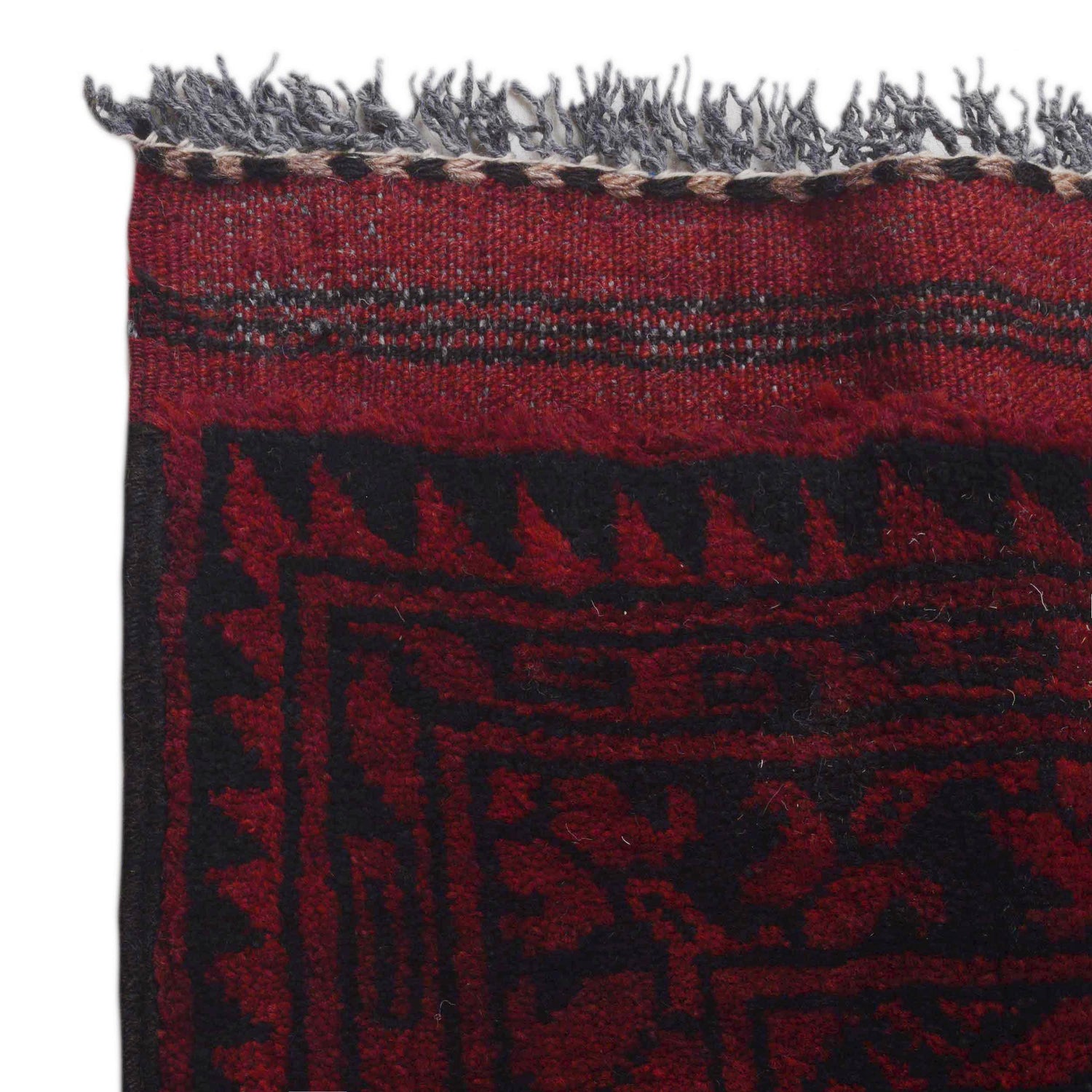 Hand Knotted Afghan Filpa Rug - Red Oriental Wool Carpet 6' 11" x 10' 1" ft / 210 x 307 cm - No. P35679