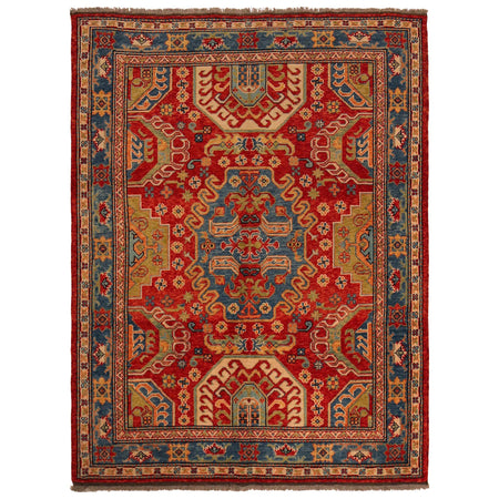 Rich Red Color Shiraz Carpet 4' 10" x 6' 8" ft / 147 x 204 cm - No. P35683