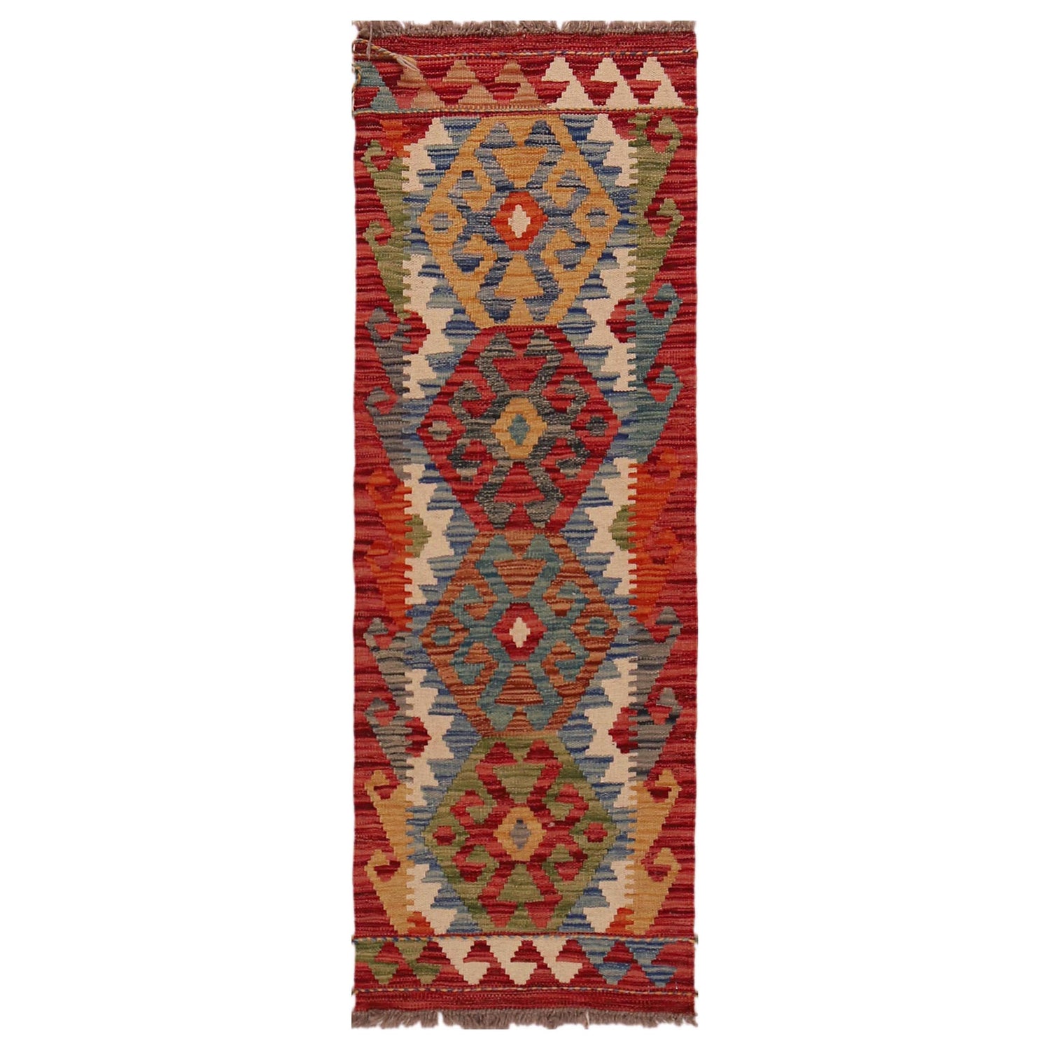 Hand Made Afghan Kilim Runner 1' 8" x 4' 11" ft / 51 x 150 cm - No. P35684