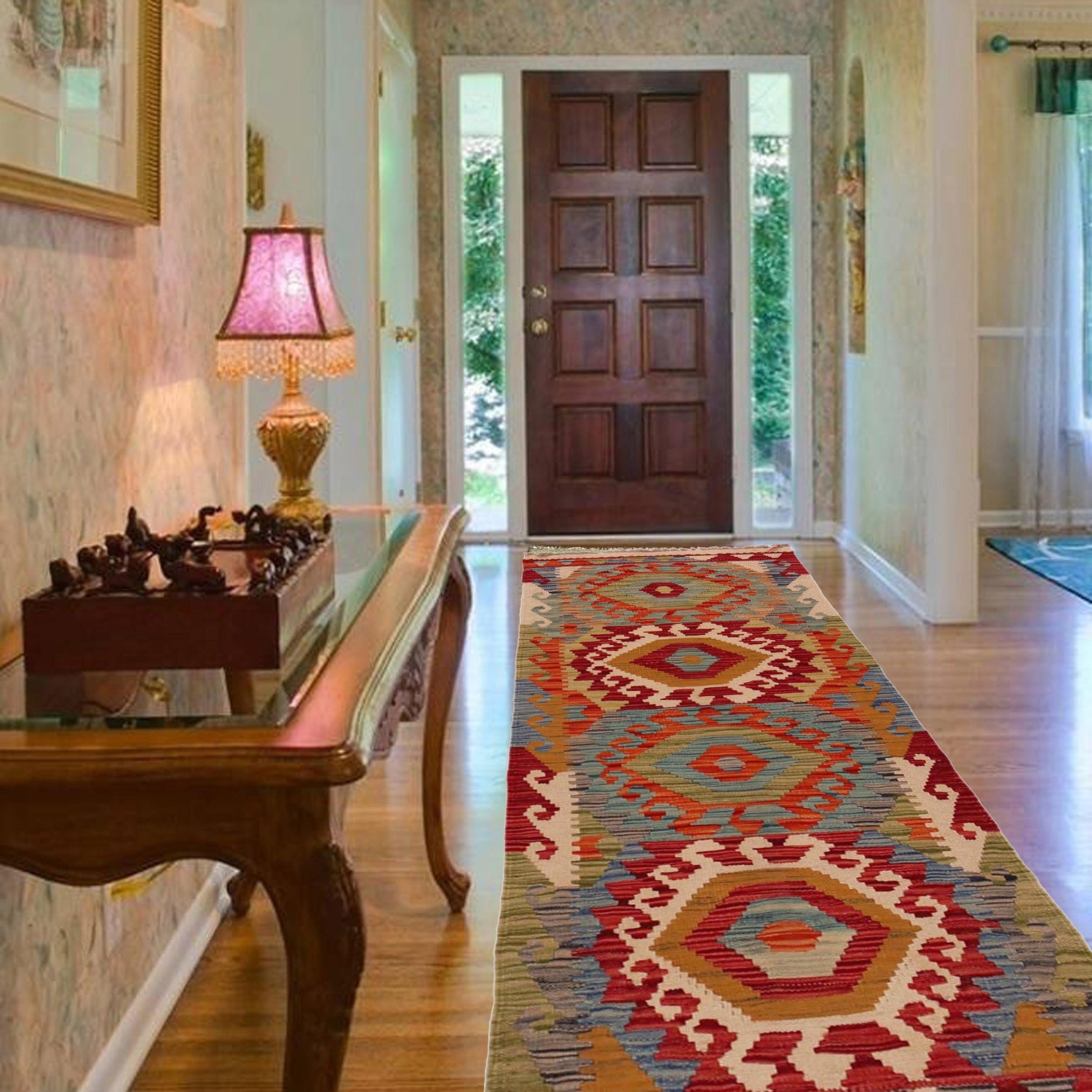 Short Kilim Runner 1' 11" x 5' 0" ft / 58 x 152 cm - No. P35685