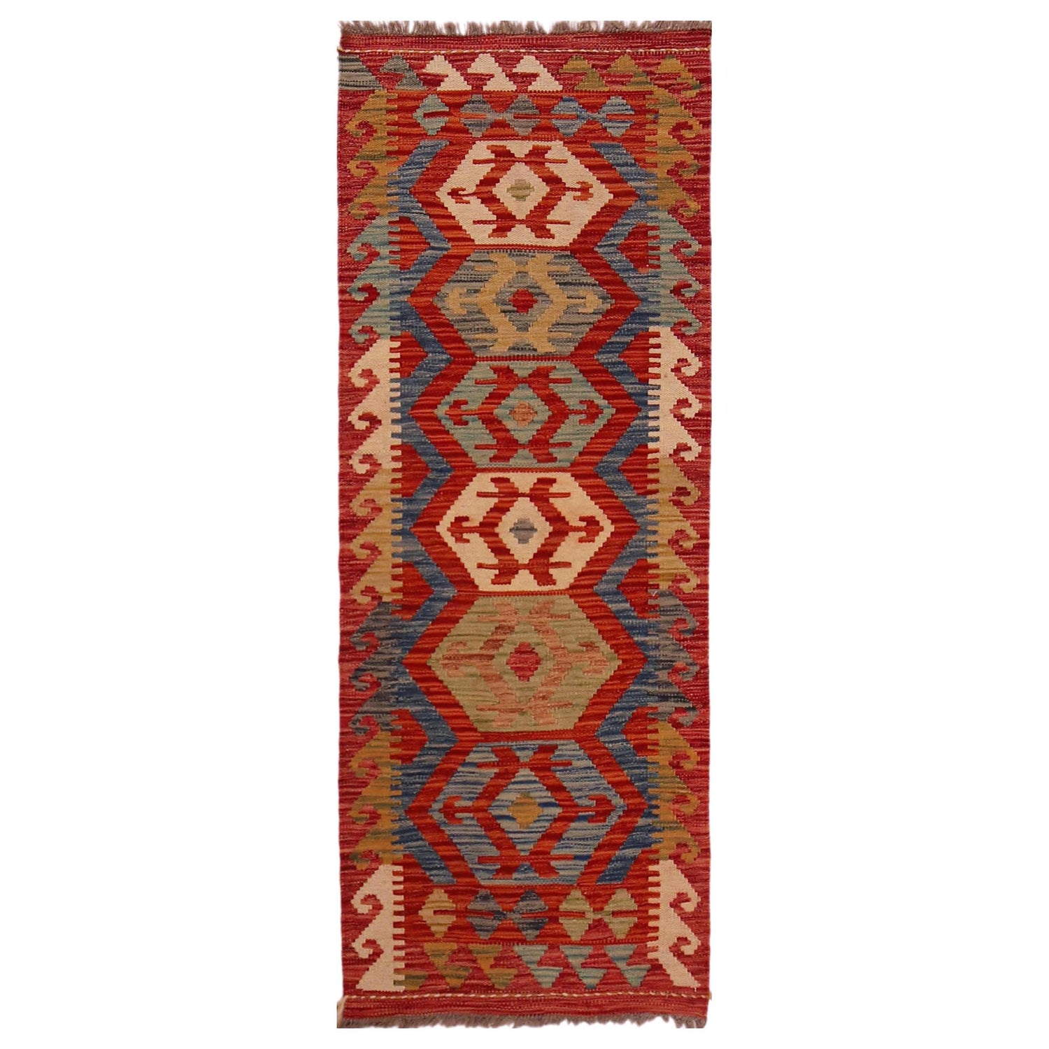 Handmade Vegetable Kilim Runner 1' 10" x 4' 10"  ft / 55 x 148 cm - No. P35687