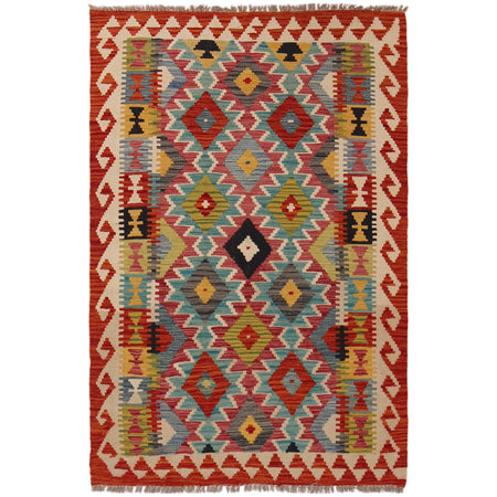 Hand Knotted Flatweave Kilim 3' 3" x 5' 0" ft / 100 x 152 cm - No. P35689