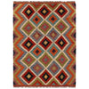 Hand Knotted Afghan Style Kilim 3' 5" x 4' 8" ft / 104 x 141 cm - No. P35695