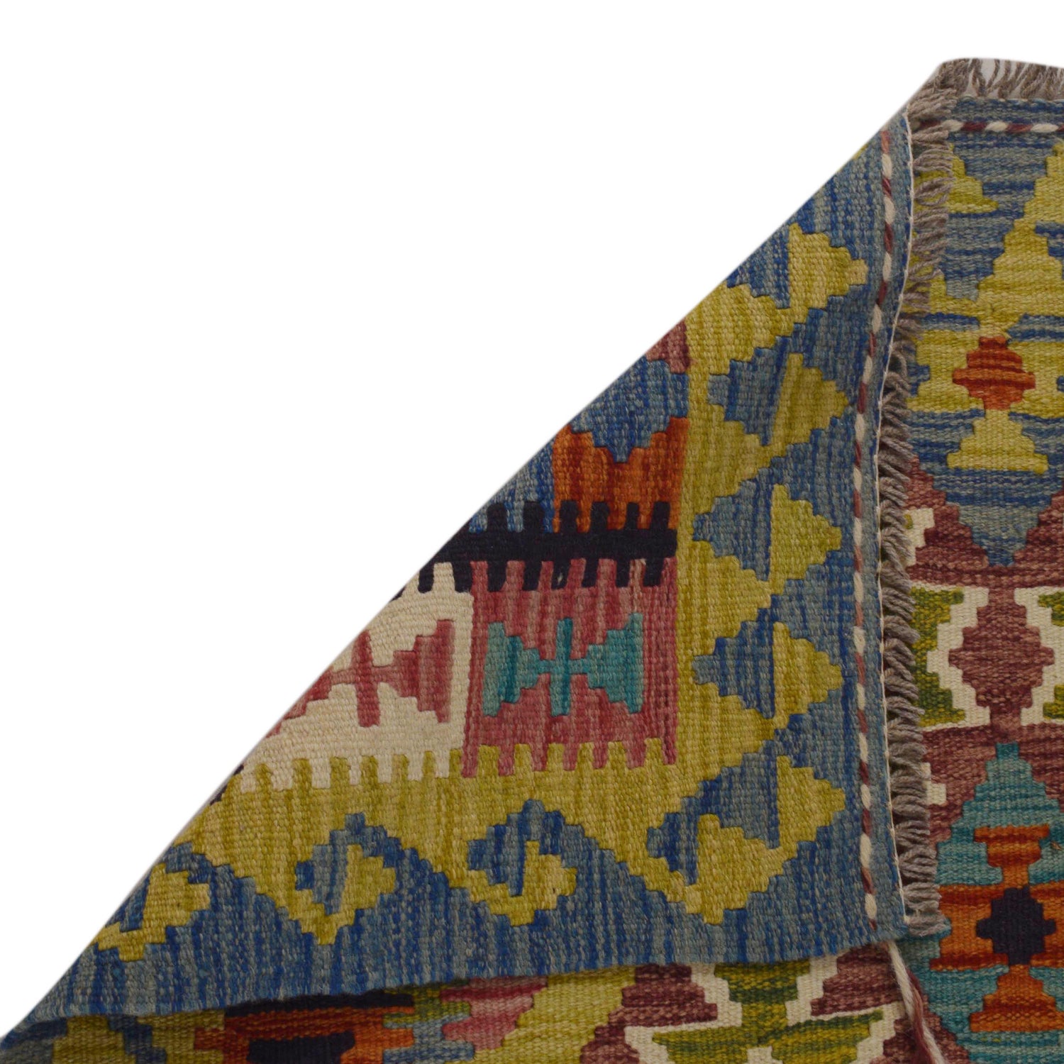 Hand Woven Wool Kelim 3' 3" x 4' 11" ft / 99 x 151 cm - No. P35696