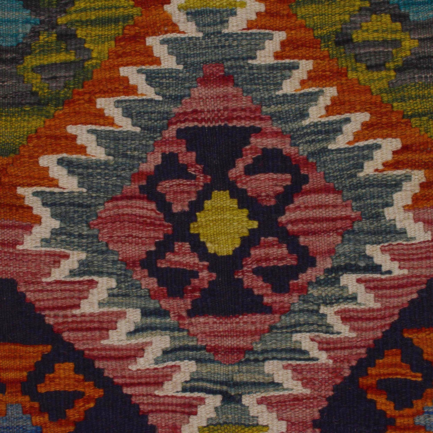 Handmade Turkish Design Wool Kilim 3' 4" x 4' 11" ft / 101 x 149 cm - No. P35697