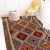 Handmade Turkish Design Wool Kilim 3' 4" x 4' 11" ft / 101 x 149 cm - No. P35697