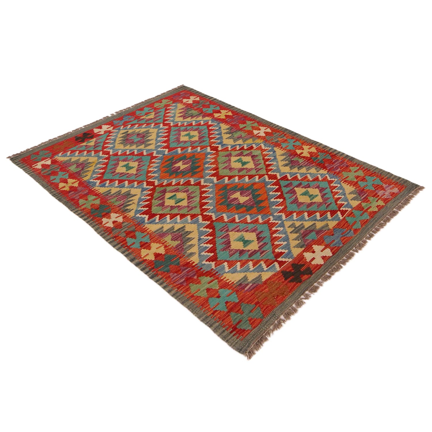 Small Size Chobi Kilim 3' 4" x 4' 9" ft / 102 x 144 cm - No. P35698