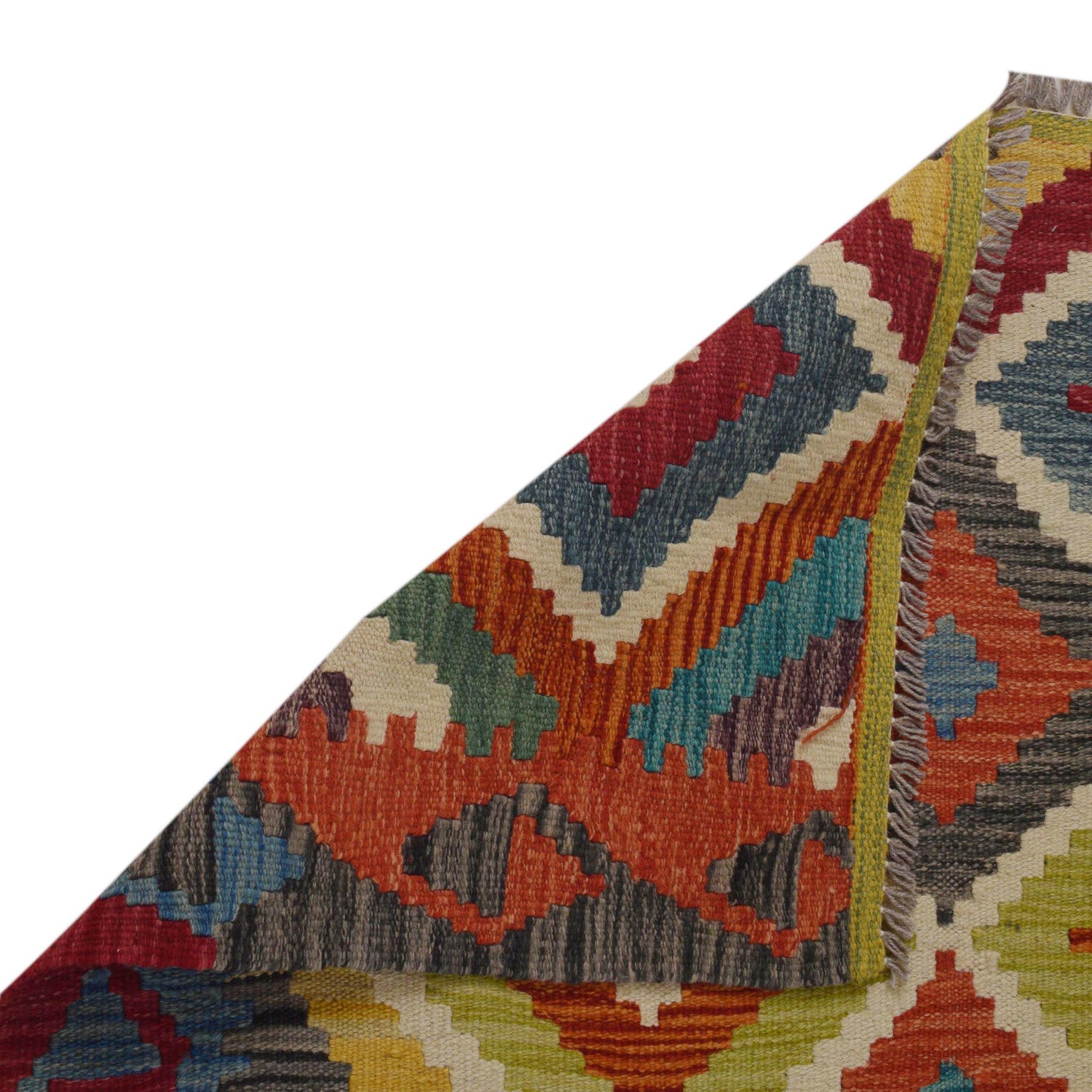 Hand Knotted Flatweave Kilim 3' 4" x 4' 11" ft / 101 x 149 cm - No. P35699