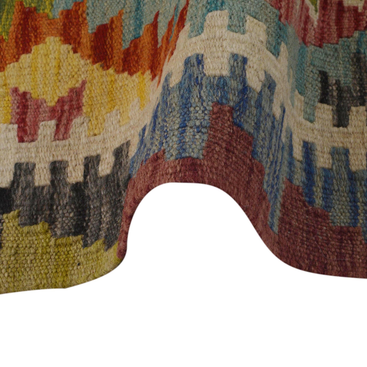 Handmade Afghan Vegetable Kilim 3' 4" x 5' 0" ft / 101 x 153 cm - No. P35700