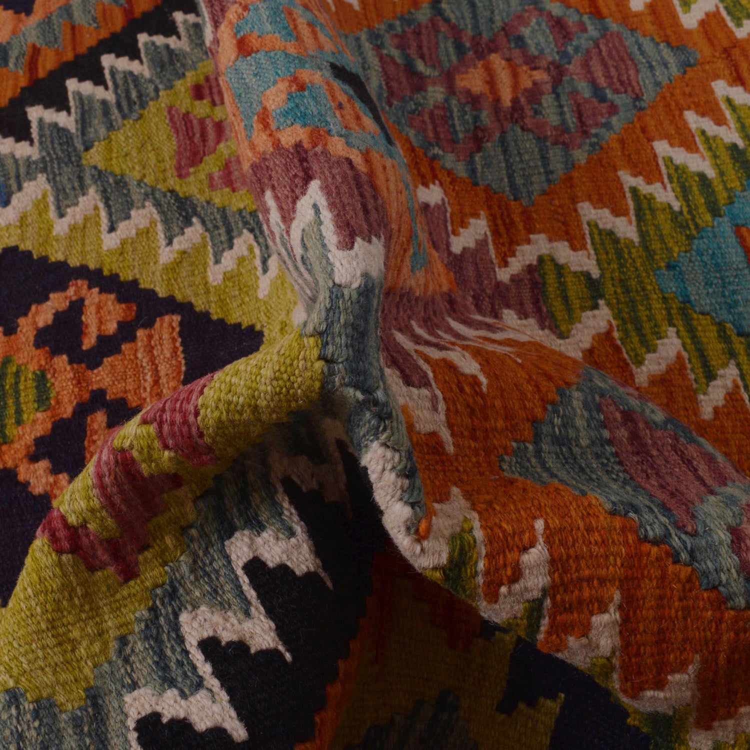 Handmade Vegetable Kilim 3' 3" x 5' 1" ft / 98 x 154 cm - No. P35704