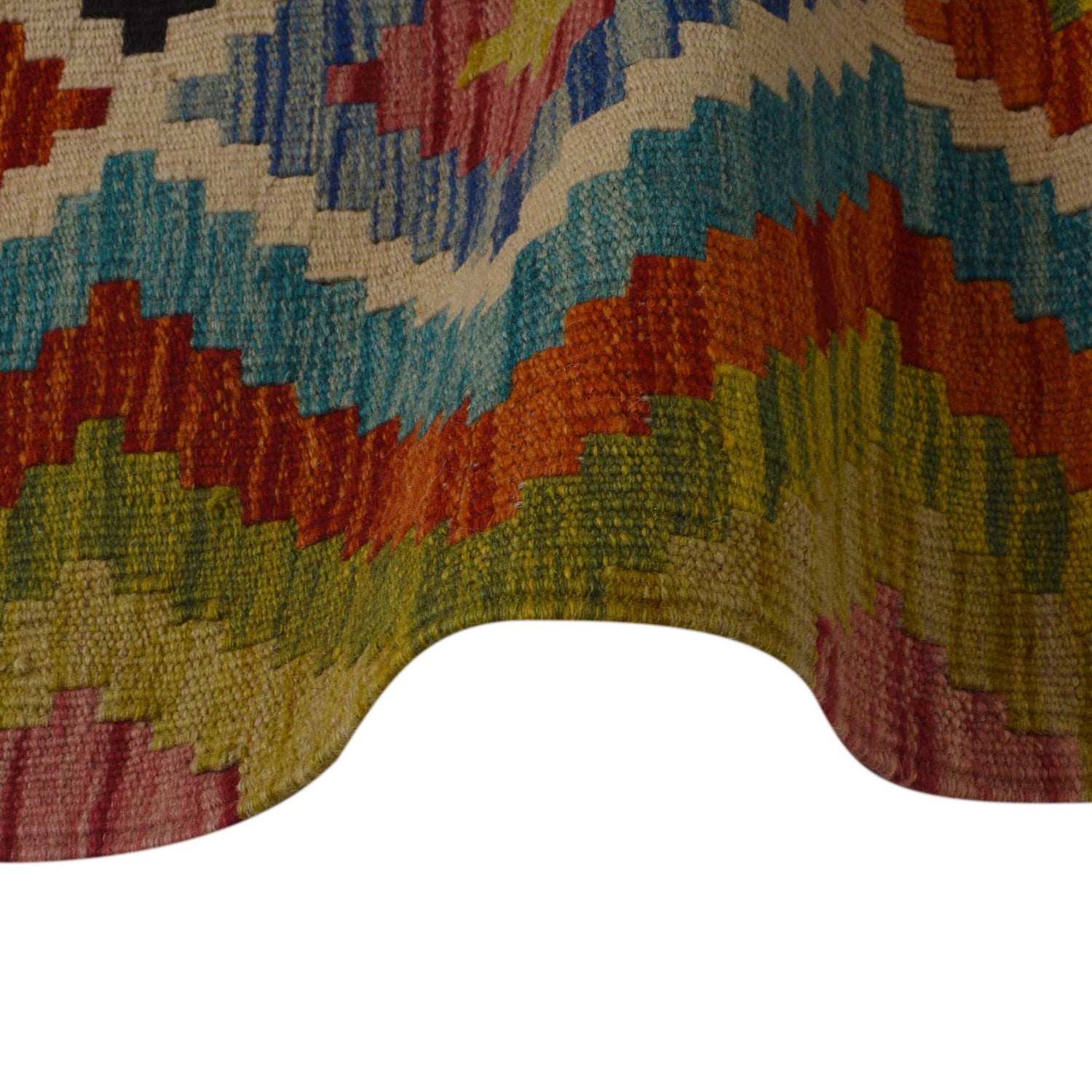 Hand Woven Wool Kelim 3' 4" x 4' 11" ft / 102 x 151 cm - No. P35707