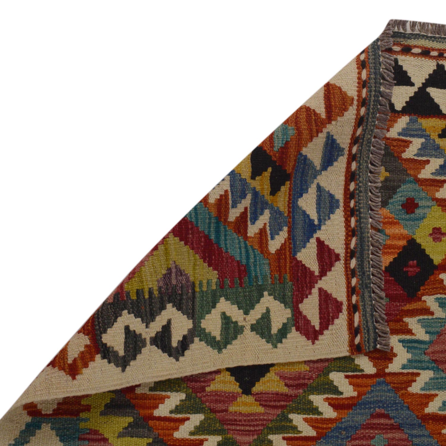 Handmade Turkish Design Wool Kilim 3' 3" x 4' 11" ft / 98 x 149 cm - No. P35708