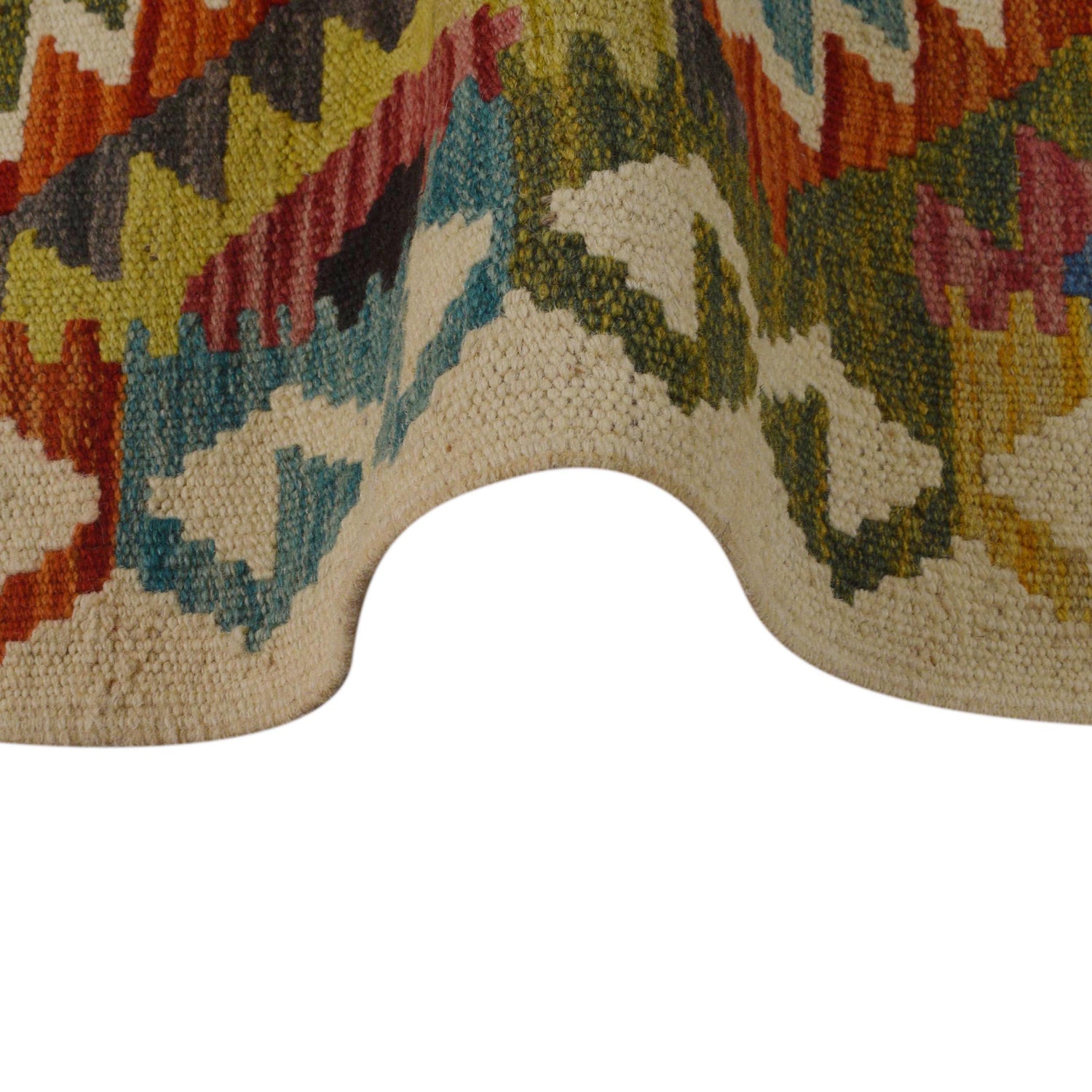 Handmade Turkish Design Wool Kilim 3' 3" x 4' 11" ft / 98 x 149 cm - No. P35708