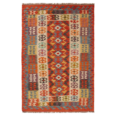 Hand Knotted Flatweave Kilim 3' 6" x 5' 6" ft / 107 x 168 cm - No. P35710