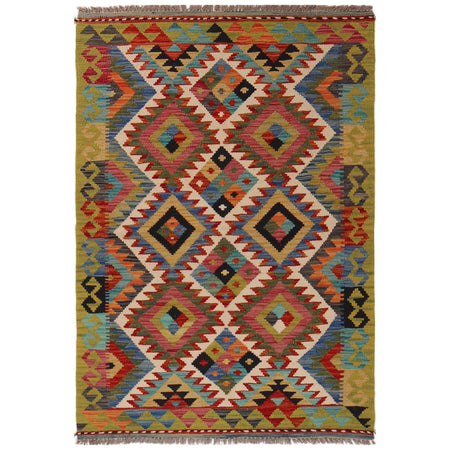 Hand Made Afghan Kilim 3' 3" x 4' 11" ft / 98 x 149 cm - No. P35712