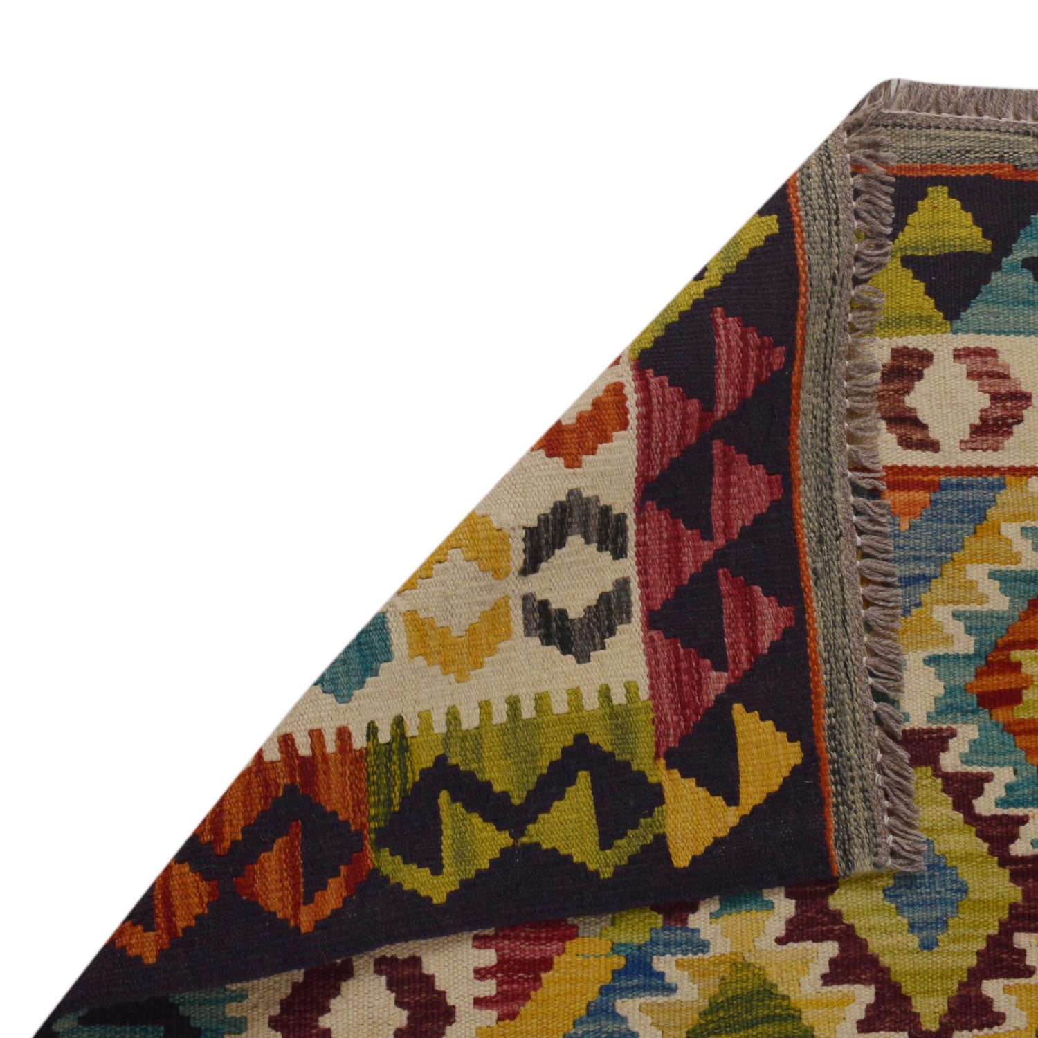 Hand Woven Wool Kelim 3' 3" x 4' 11" ft / 100 x 149 cm - No. P35717
